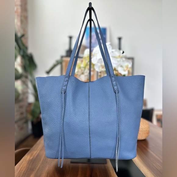 Rebecca Minkoff Blue Pebble Leather Tote - Picture 2 of 9